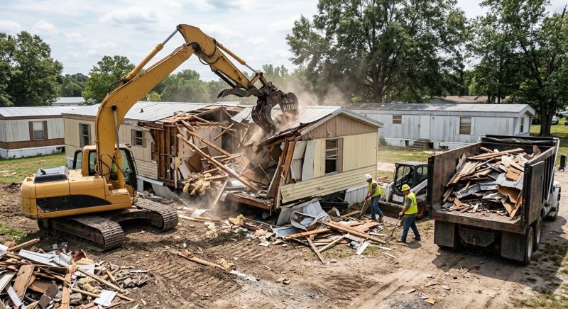 Double Wide Demolition in Sacramento, CA
