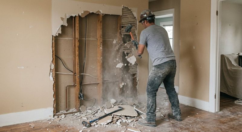 Kitchen Wall Demolition in Bergen County, NJ