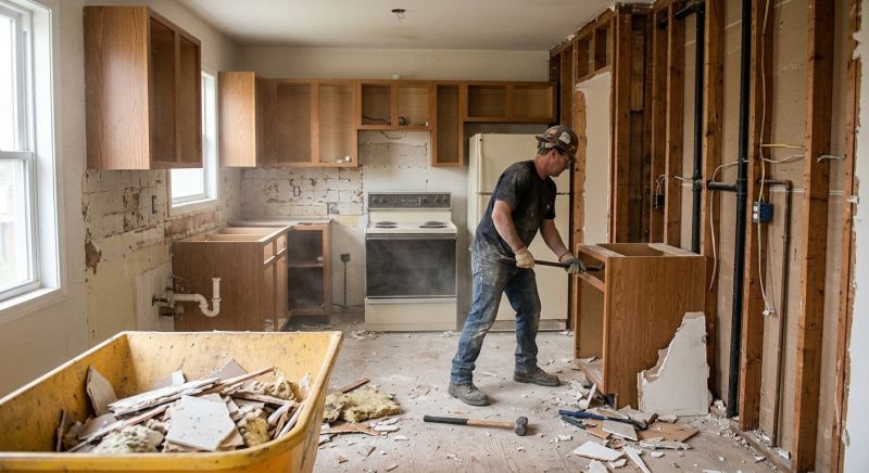 Kitchen Wall Demolition in Bergen County, NJ